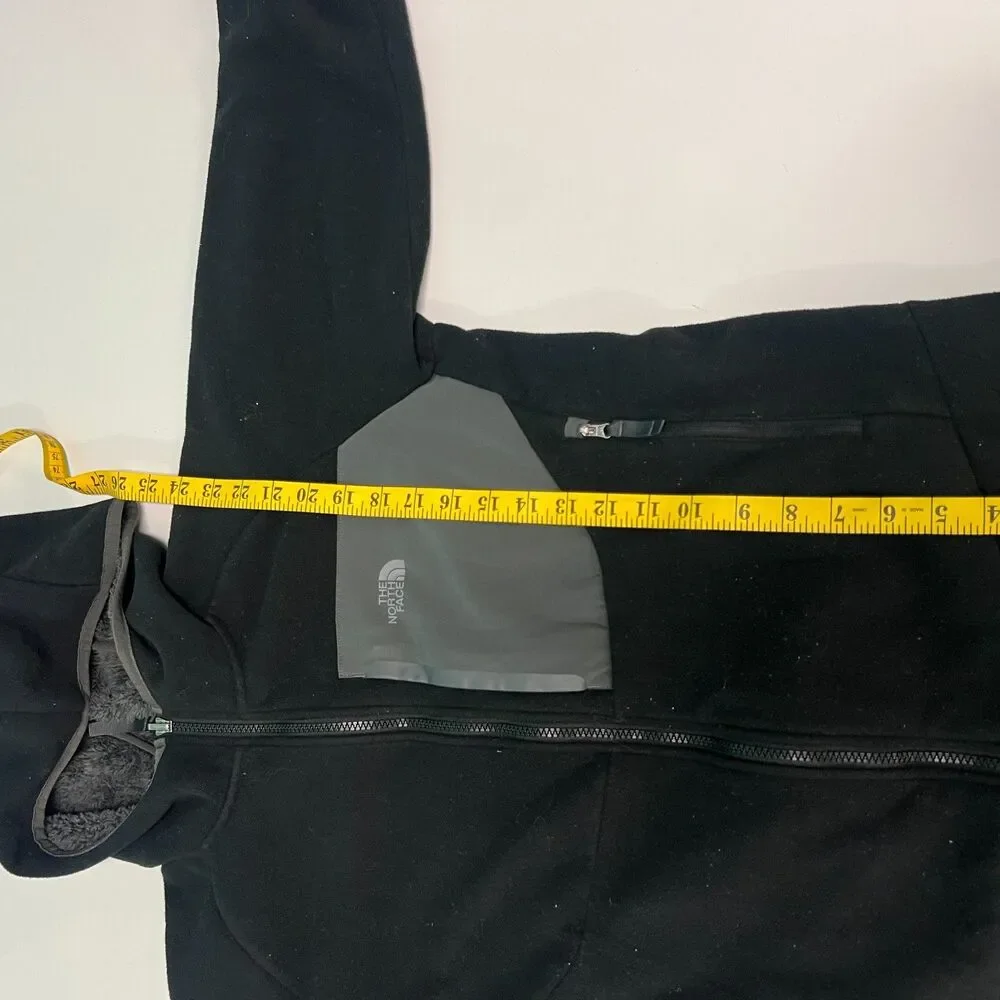 The North Face Jacket Boys XL 18-20 Black Gray Fleece Hooded Full Zip Lined